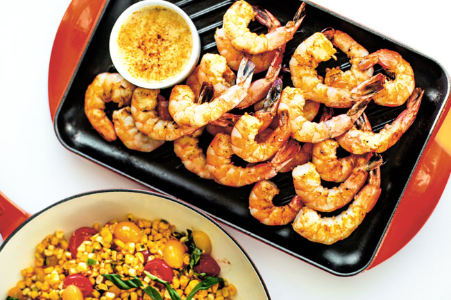 Grilled Shrimp with Summer Succotash